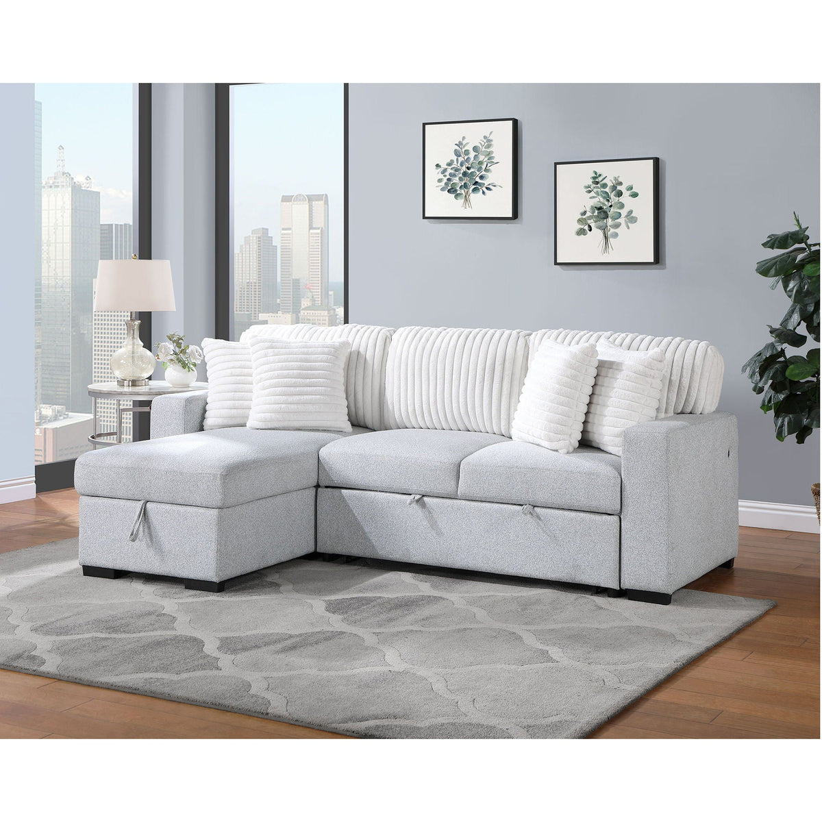 Ford - Reversible Pull Out Sofa Bed – Light Gray