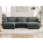 Super Comfort Oversized Modular Sectional Sofa with Movable Ottoman