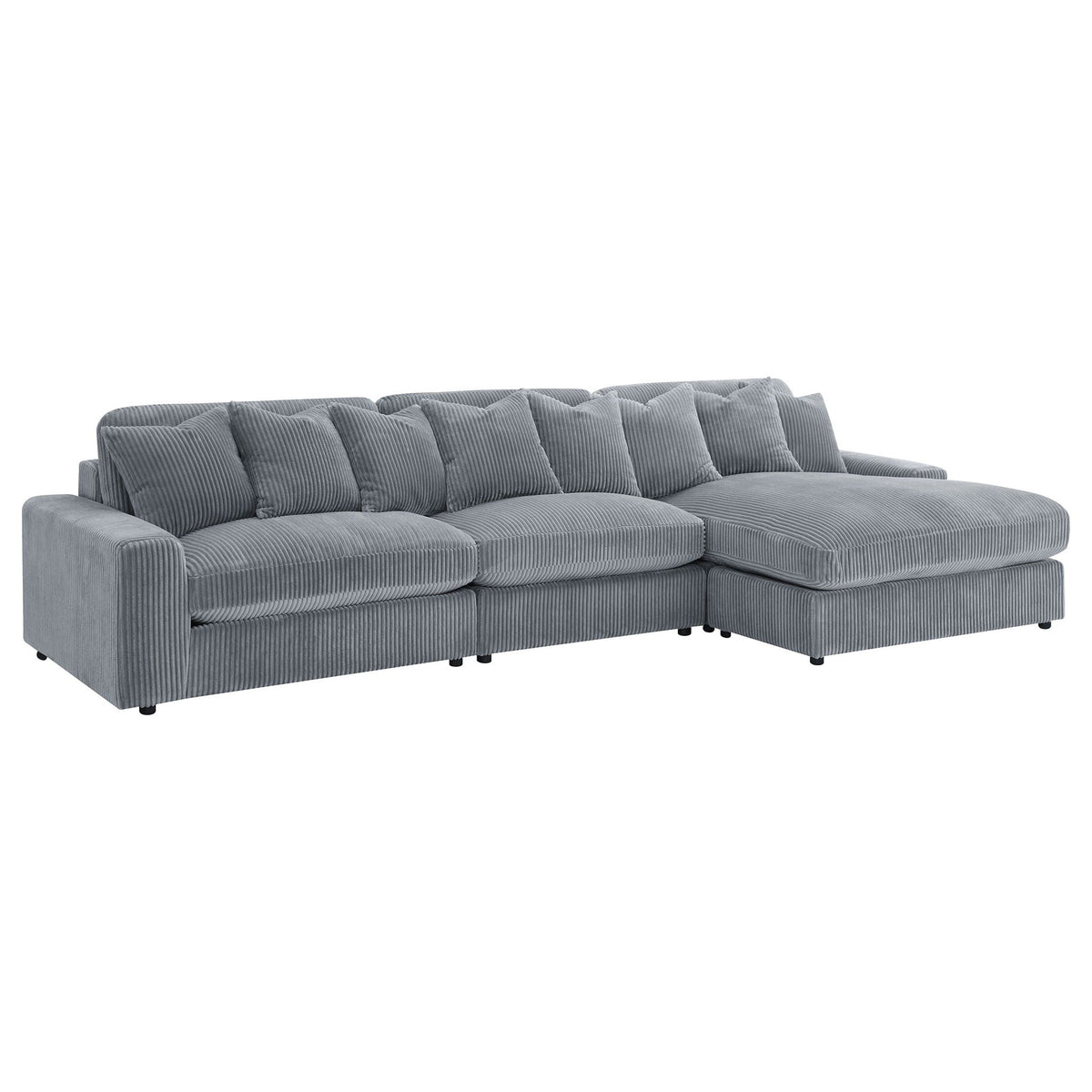 Blaine 146-Inch Reversible Chaise Sectional Sofa Set – Fog