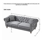 Chesterfield Fabric Sofa with Rolled Arms & Nailhead Trim