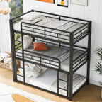 Triple Bunk Bed with Sturdy Construction & Space Saving Design