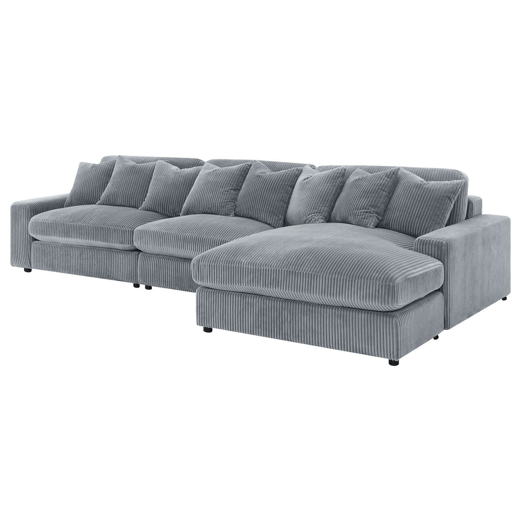 Blaine 146-Inch Reversible Chaise Sectional Sofa Set – Fog