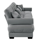 Modern Oversize Sofa with Cloud Like Comfort, Featuring Waist & Throw Pillows