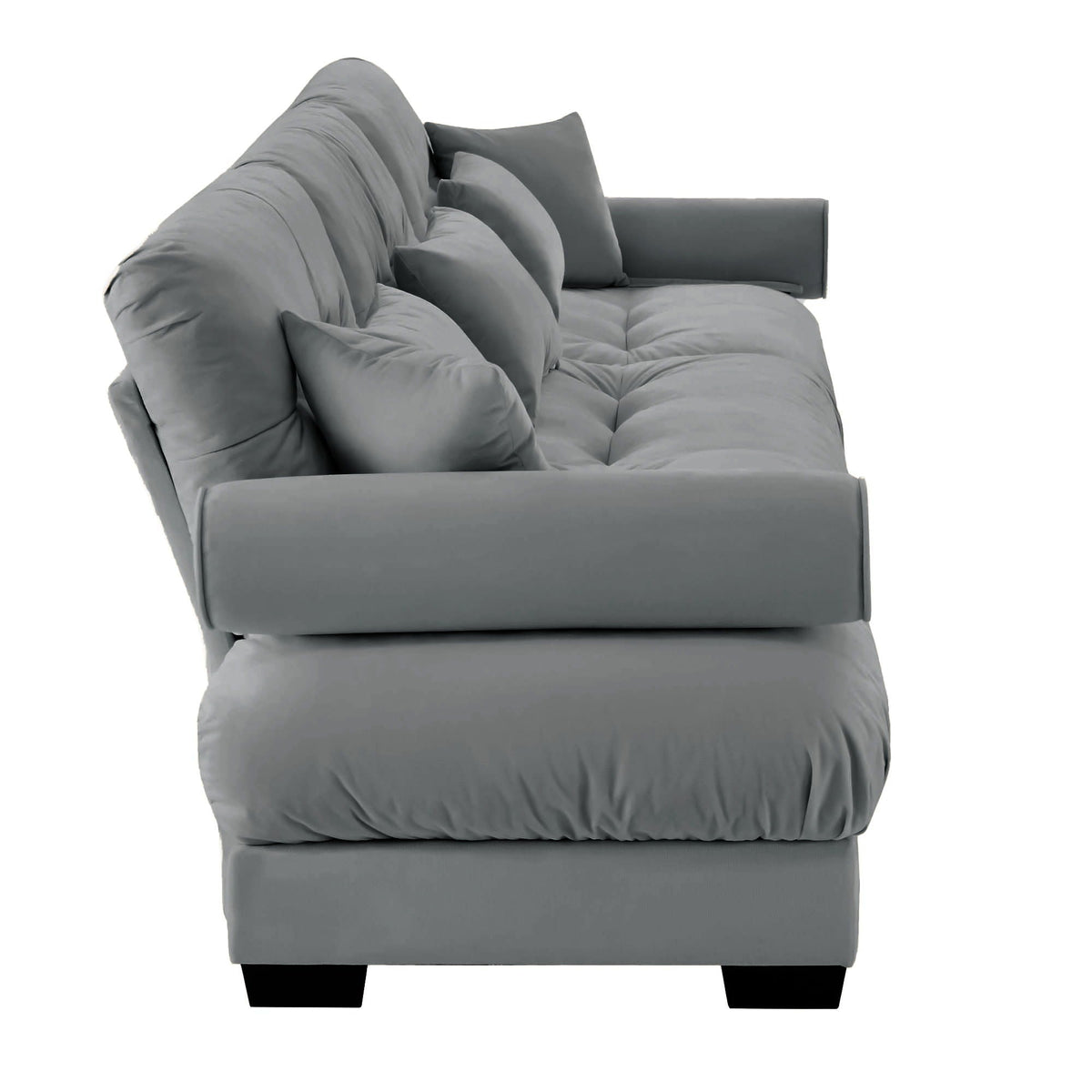 Modern Oversize Sofa with Cloud Like Comfort, Featuring Waist & Throw Pillows