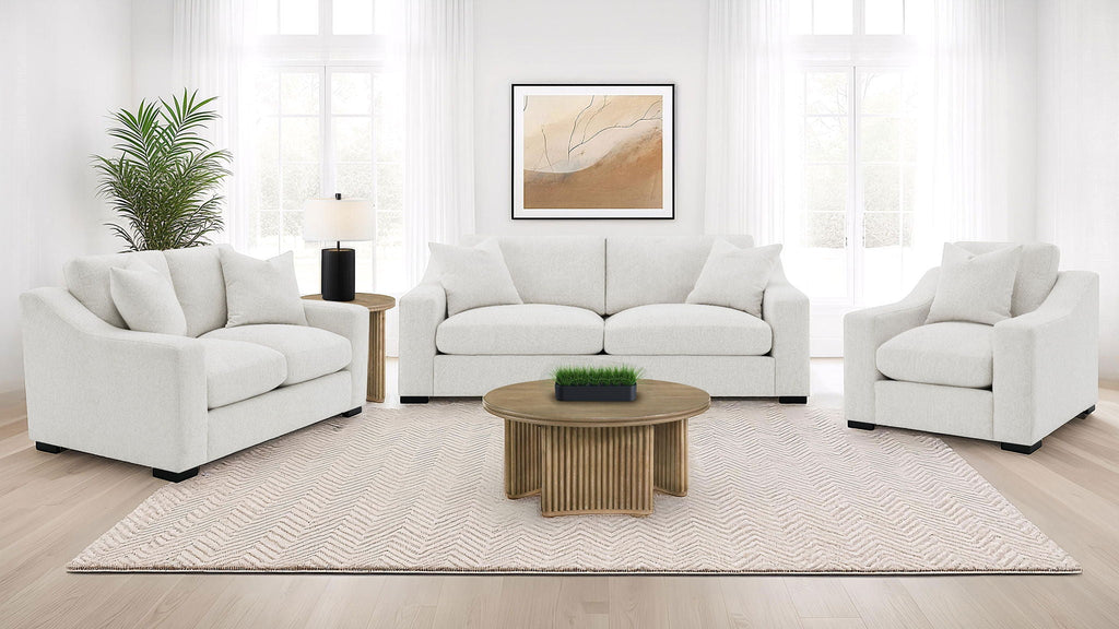 Ashlyn 3-piece Upholstered Track Arm Sofa Set Sand
