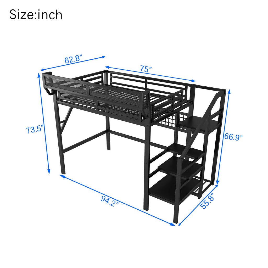 Loft Bed with Stairs & Storage