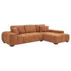 Octavia Upholstered Sectional Chaise Sofa Orange