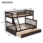 Bunk Bed with Drawers, Convertible Storage Bed