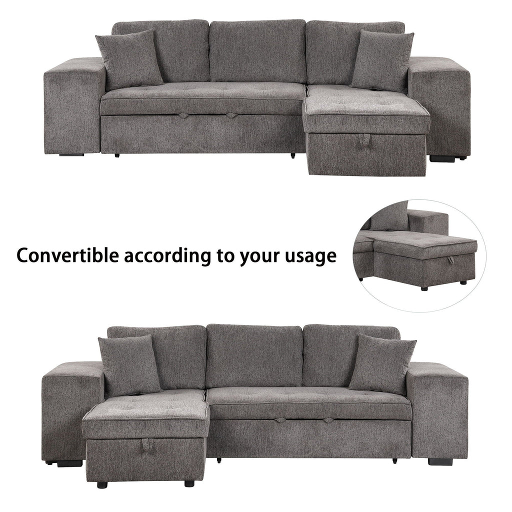 Modern L-Shape 3 Seat Reversible Sectional Couch
