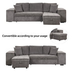 Modern L-Shape 3 Seat Reversible Sectional Couch
