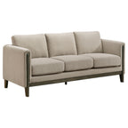 Islington Fabric Upholstered Panel Arm Sofa Taupe