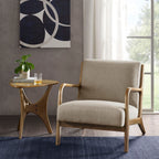 Mid-Century Style Lounge Chair with Upholstered Seat