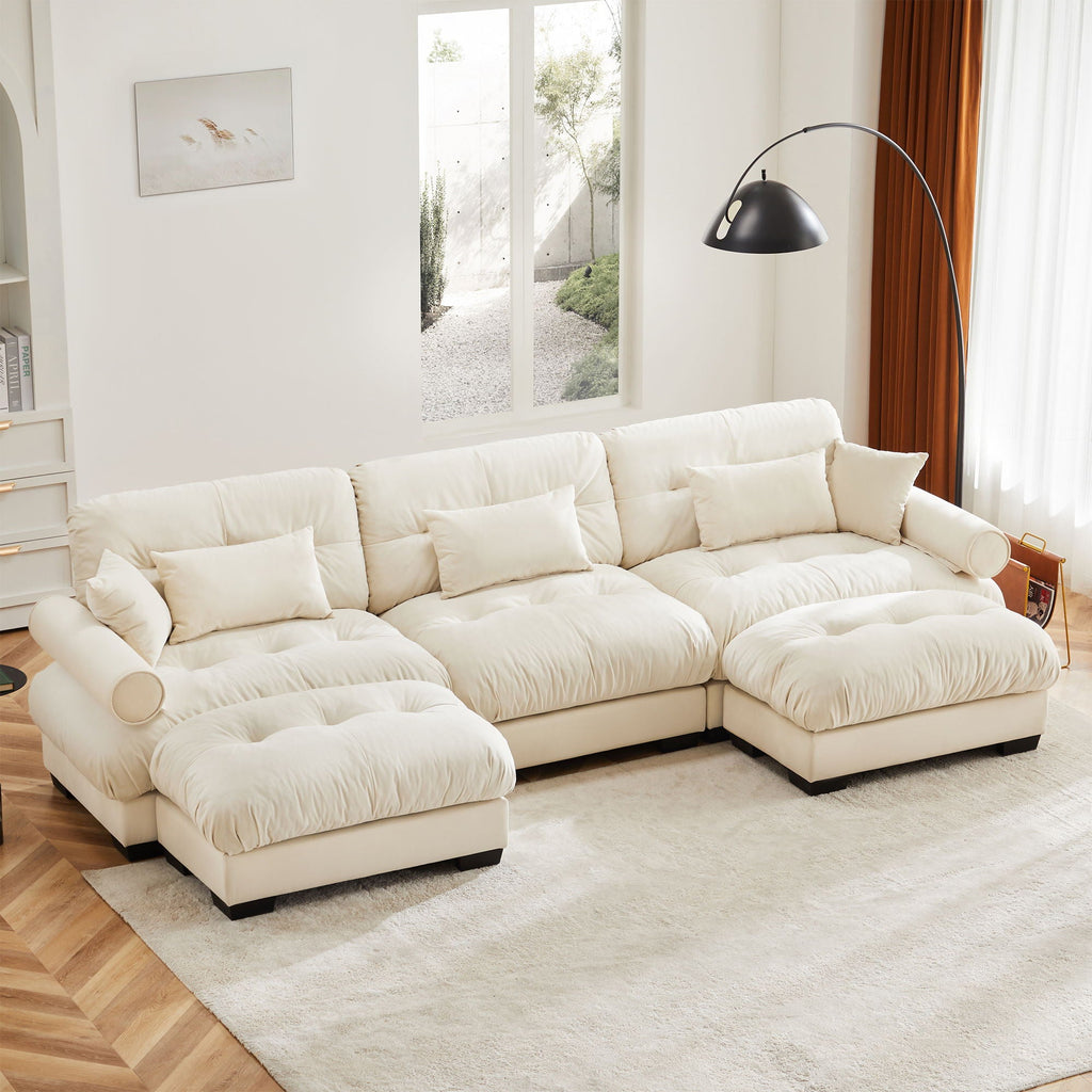 Super Comfort Oversized Modular Sectional Sofa with Movable Ottoman