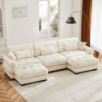 Super Comfort Oversized Modular Sectional Sofa with Movable Ottoman
