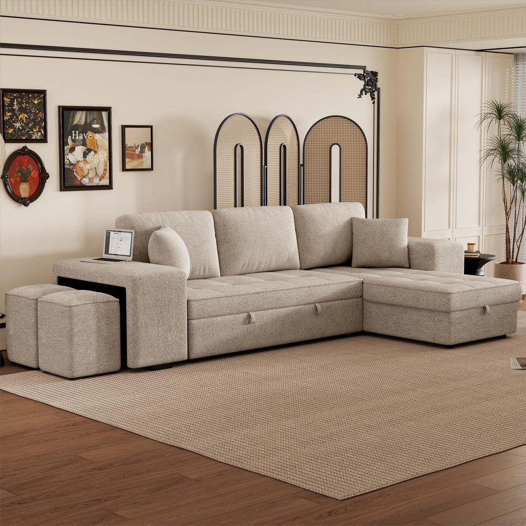 Modern L-Shape 3 Seat Reversible Sectional Couch