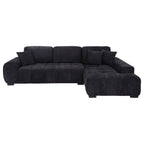 Octavia Upholstered Sectional Chaise Sofa Black