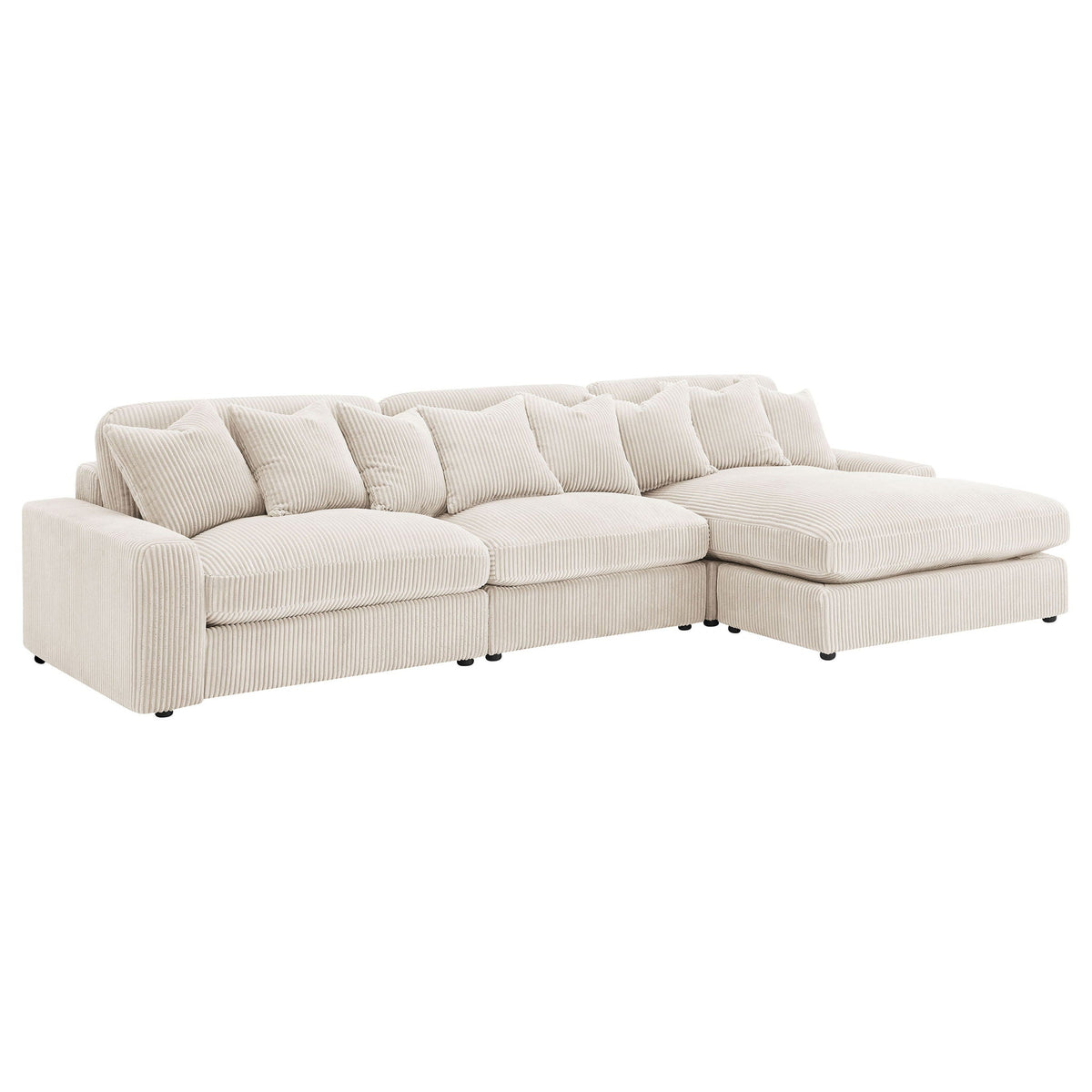 Blaine 146-Inch Reversible Chaise Sectional Sofa Set – Sand