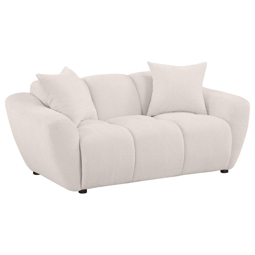Destino 3-piece Chenille Splayed Arm Sofa Set Greige