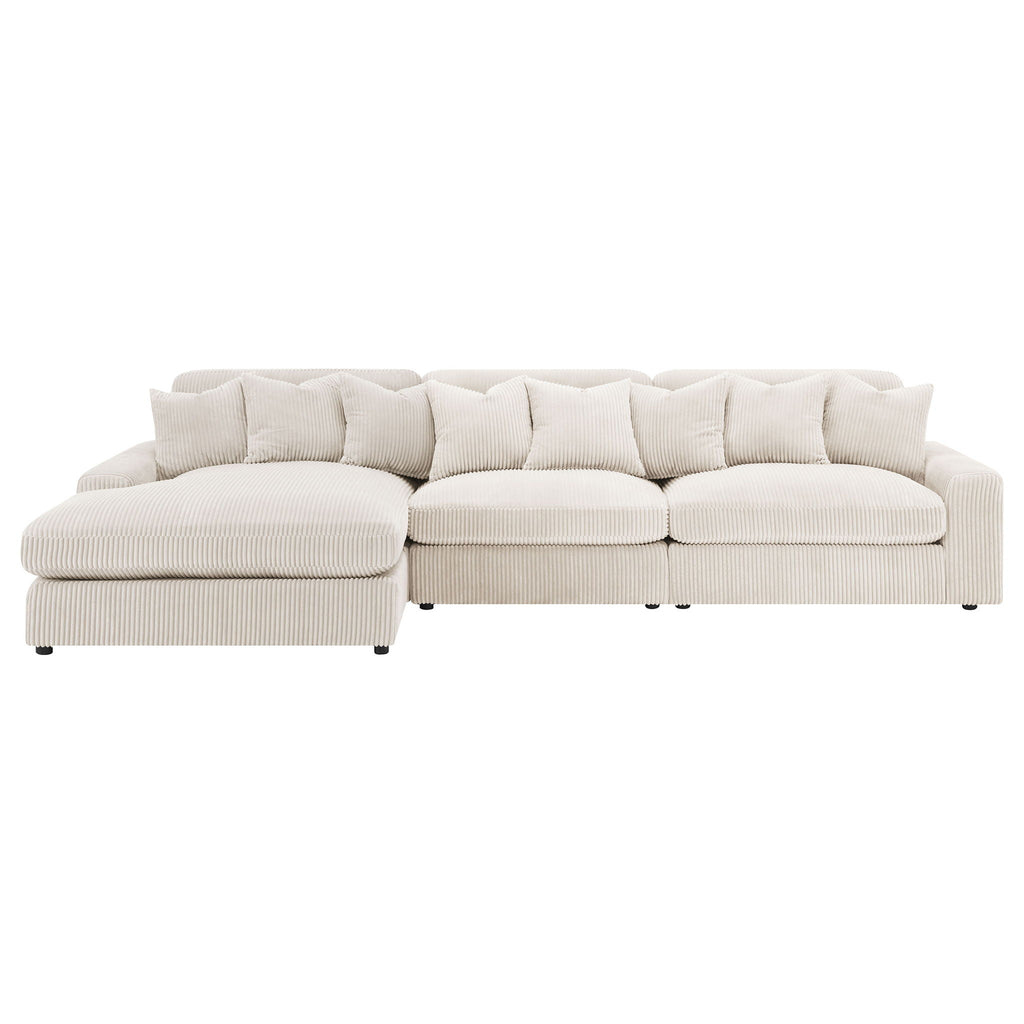 Blaine 146-Inch Reversible Chaise Sectional Sofa Set – Sand