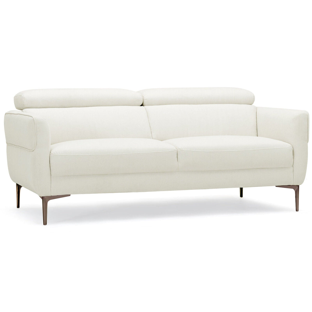 72.5 Inch Modern Fabric Loveseat Sofa Couch with Adjustable Headrest