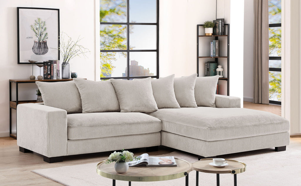 Luxe - Oversized 2 Piece Sectional Couches, L Shaped Sofa with Chaise