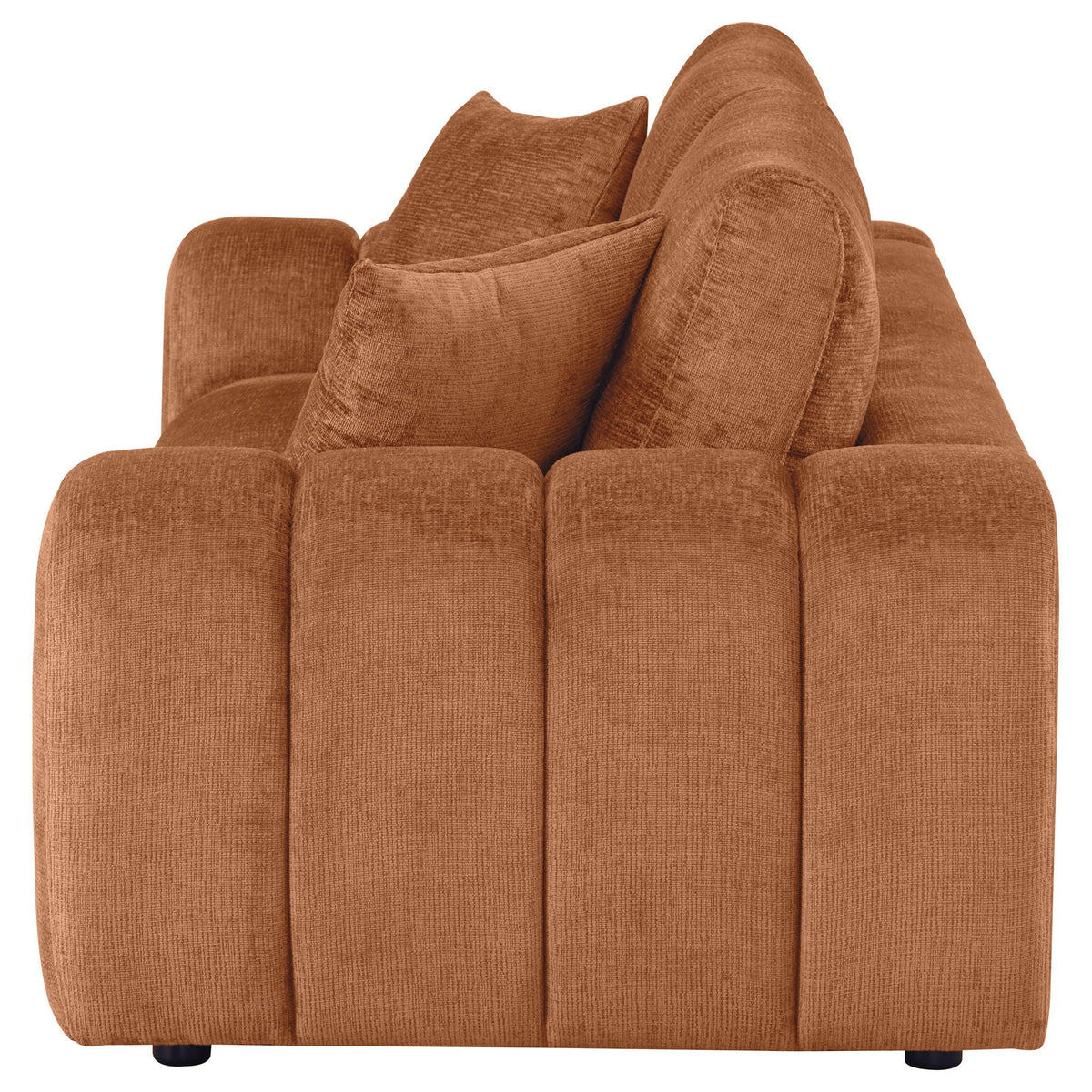Burnett Chenille Upholstered Wide Arm Sofa Burnt Orange