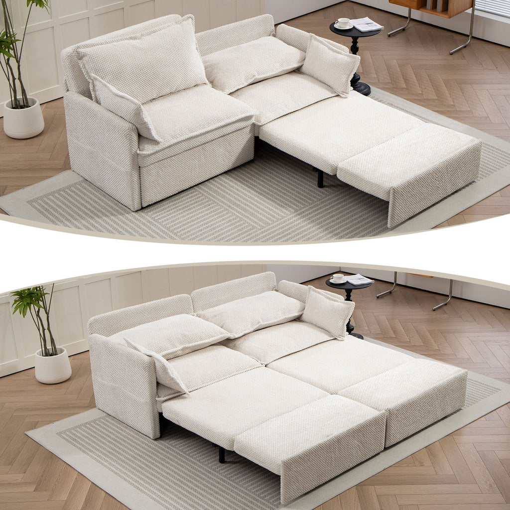 Pull Out Sofa Bed, Convertible Sleeper Sofa, Side Storage