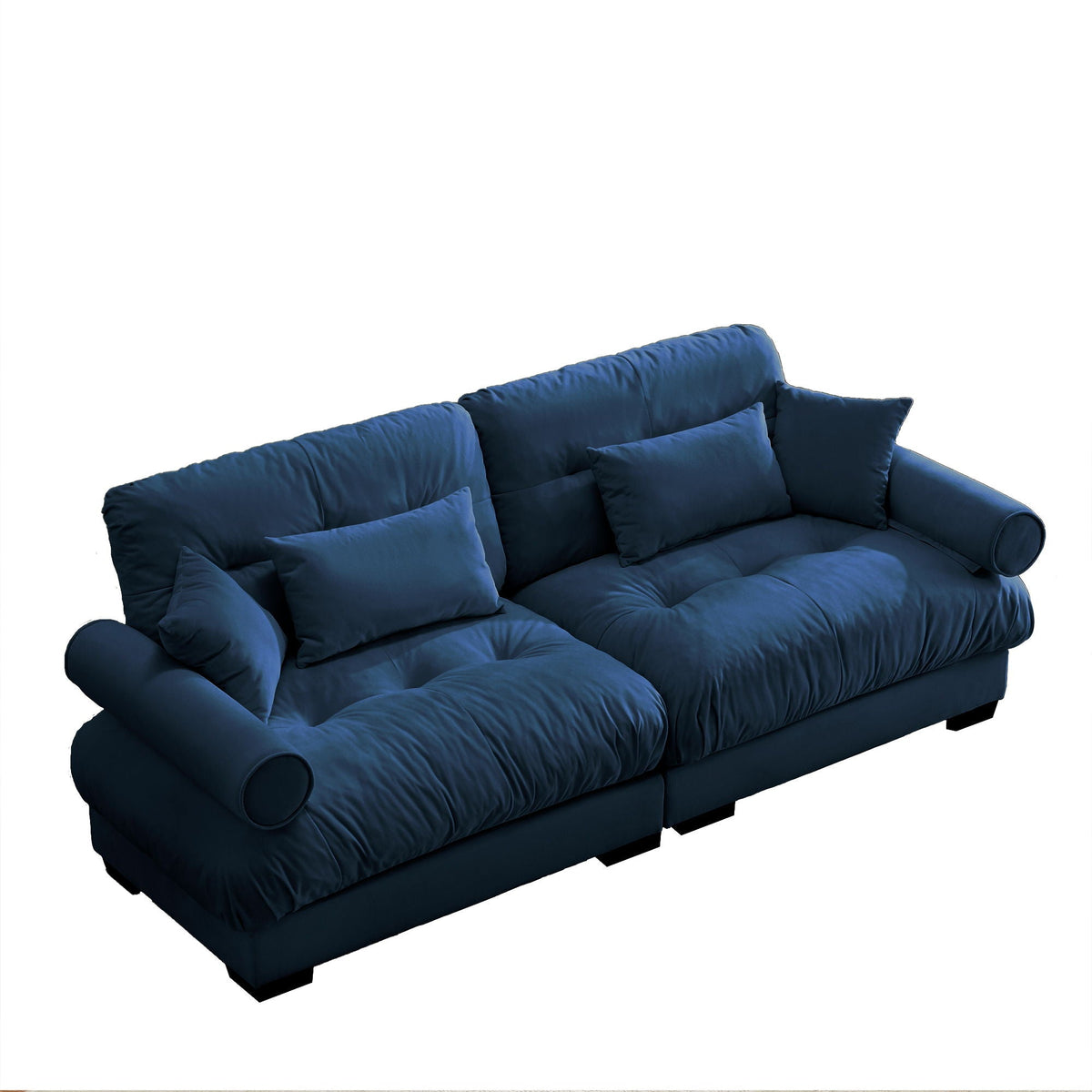 Modern Oversize Sofa with Cloud Like Comfort, Featuring Waist & Throw Pillows