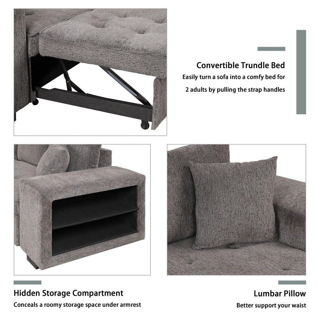 Modern L-Shape 3 Seat Reversible Sectional Couch