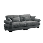 Modern Oversize Sofa with Cloud Like Comfort, Featuring Waist & Throw Pillows