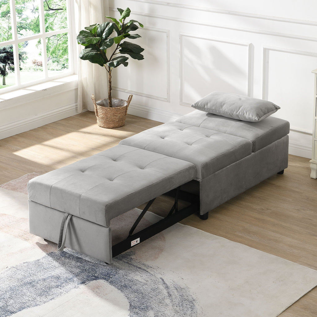 Folding Ottoman Sofa Bed – Gray