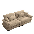 Modern Oversize Sofa with Cloud Like Comfort, Featuring Waist & Throw Pillows