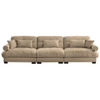 Modern Oversize Sofa with Cloud Like Comfort, Featuring Waist & Throw Pillows