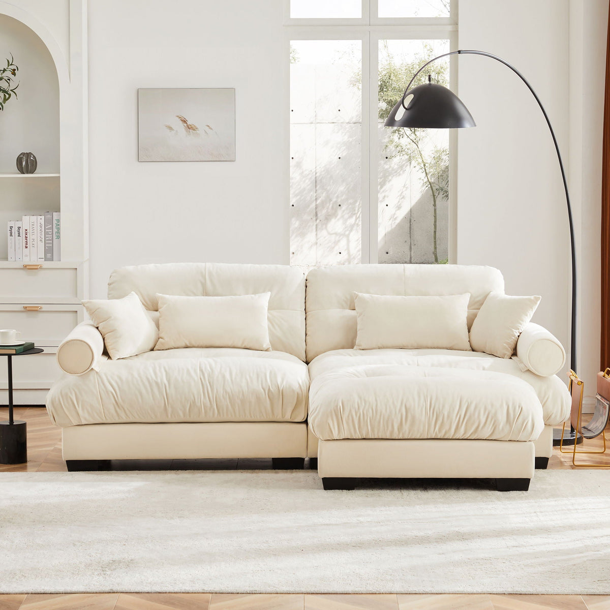 Super Comfort Oversized Modular Sectional Sofa with Movable Ottoman
