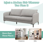 Modern 76 Inch Loveseat Sofa Couch for Apartment Dorm with Metal Legs – Gray