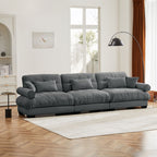 Modern Oversize Sofa with Cloud Like Comfort, Featuring Waist & Throw Pillows