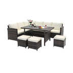 7-Piece Wicker Patio Furniture Set – White
