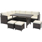 7-Piece Wicker Patio Furniture Set – White