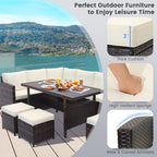 7-Piece Wicker Patio Furniture Set – White