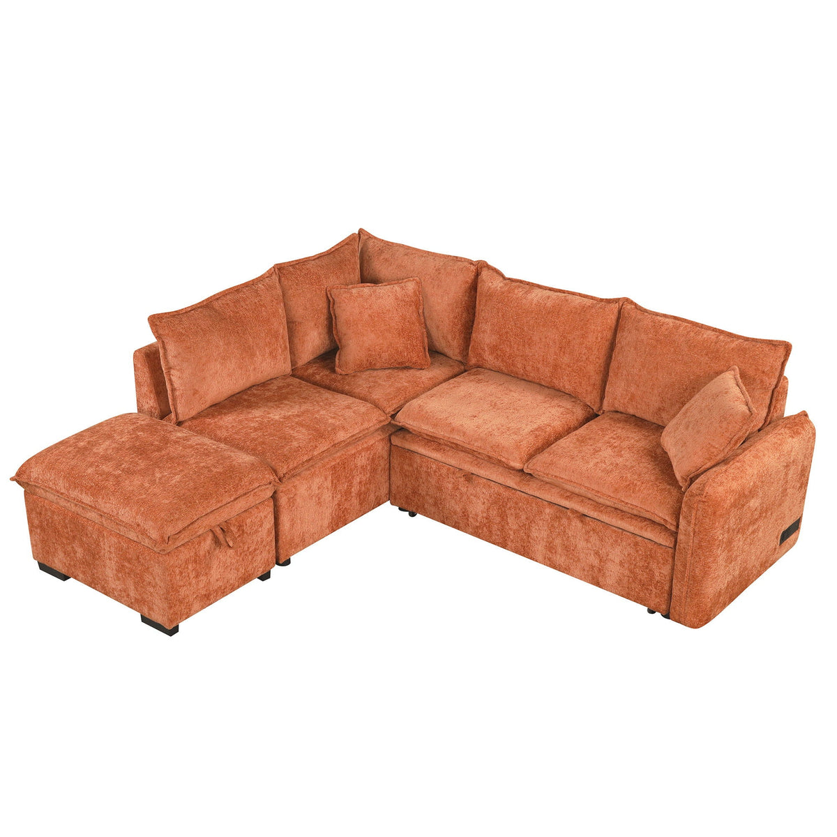 Convertible Sofa Bed Sectional Sofa Sleeper L-Shaped Sofa with A Storage Ottoman