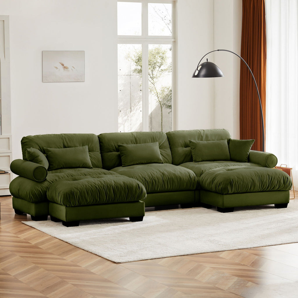 Super Comfort Oversized Modular Sectional Sofa with Movable Ottoman