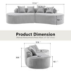 Modern Curved Sofa with Pillows
