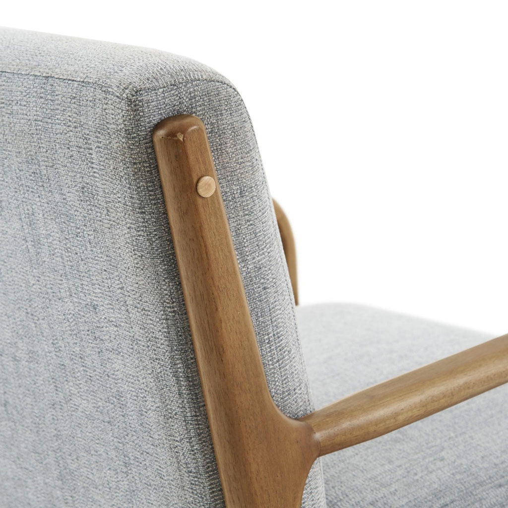 Mid-Century Style Lounge Chair with Upholstered Seat