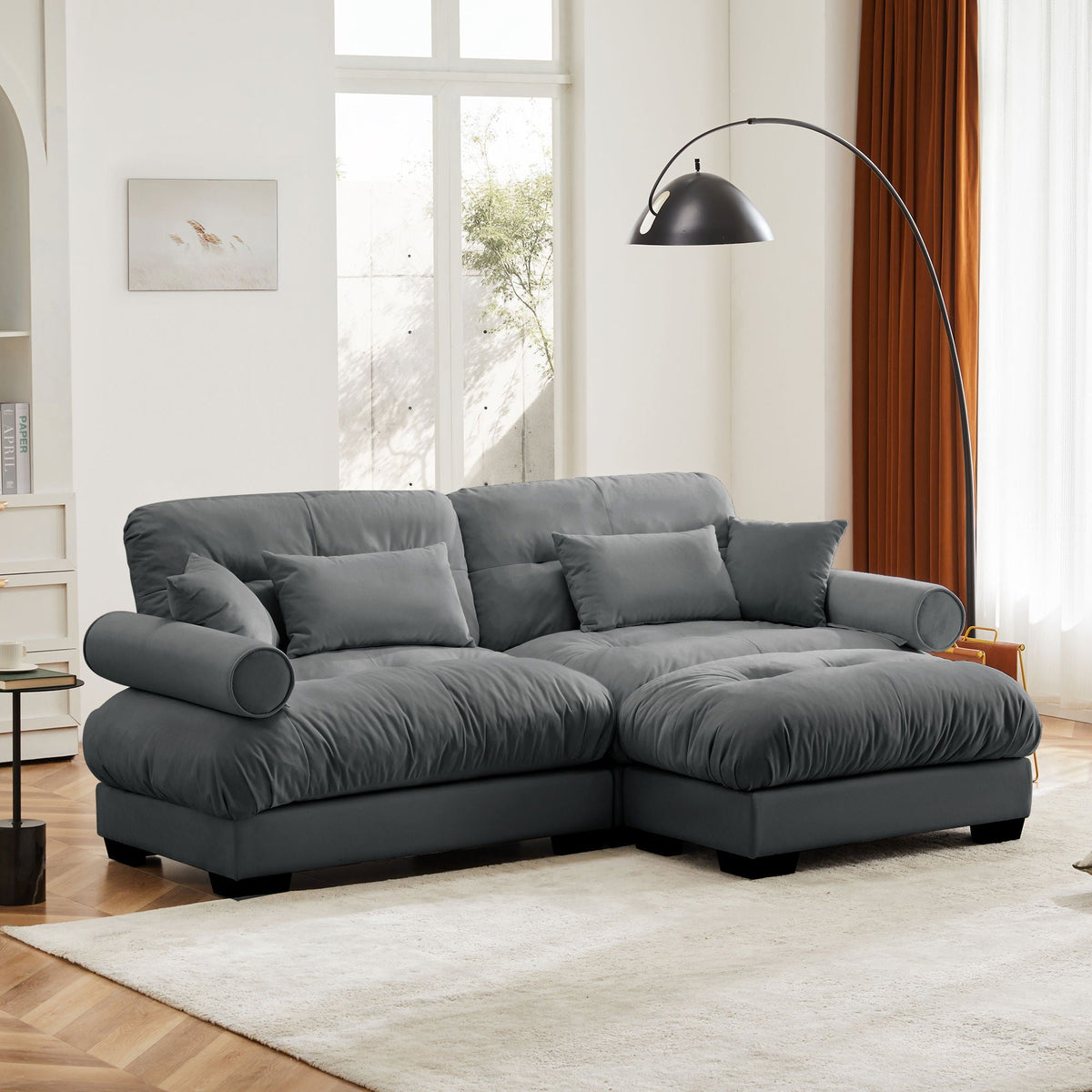 Super Comfort Oversized Modular Sectional Sofa with Movable Ottoman