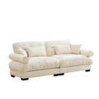 Modern Oversize Sofa with Cloud Like Comfort, Featuring Waist & Throw Pillows