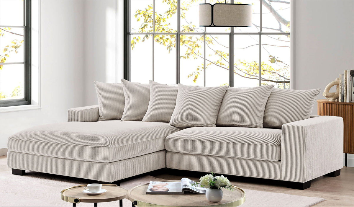 Luxe - Oversized 2 Piece Sectional Couches, L Shaped Sofa with Chaise