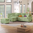 Convertible Sofa Bed Sectional Sofa Sleeper L-Shaped Sofa with A Storage Ottoman