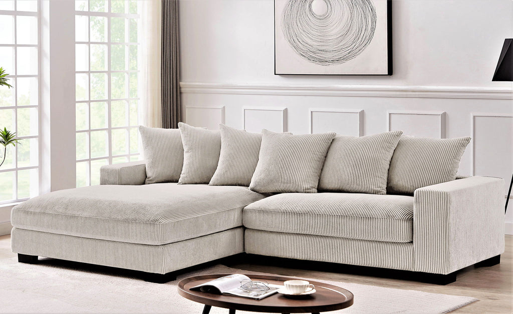 Luxe - Oversized 2 Piece Sectional Couches, L Shaped Sofa with Chaise