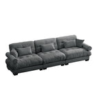 Modern Oversize Sofa with Cloud Like Comfort, Featuring Waist & Throw Pillows