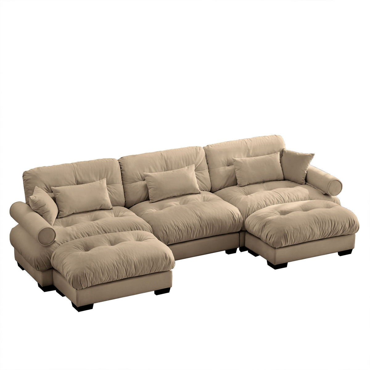 Super Comfort Oversized Modular Sectional Sofa with Movable Ottoman
